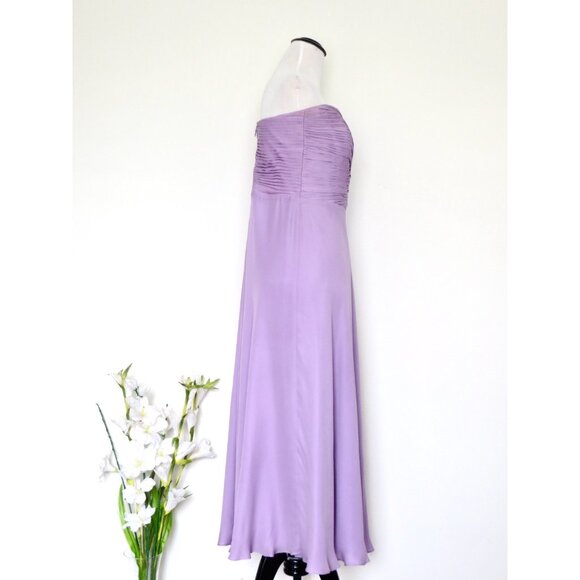 Lauren Ralph Lauren Strapless Silk Chiffon Dress Lavender Purple SZ 10 - Picture 4 of 5
